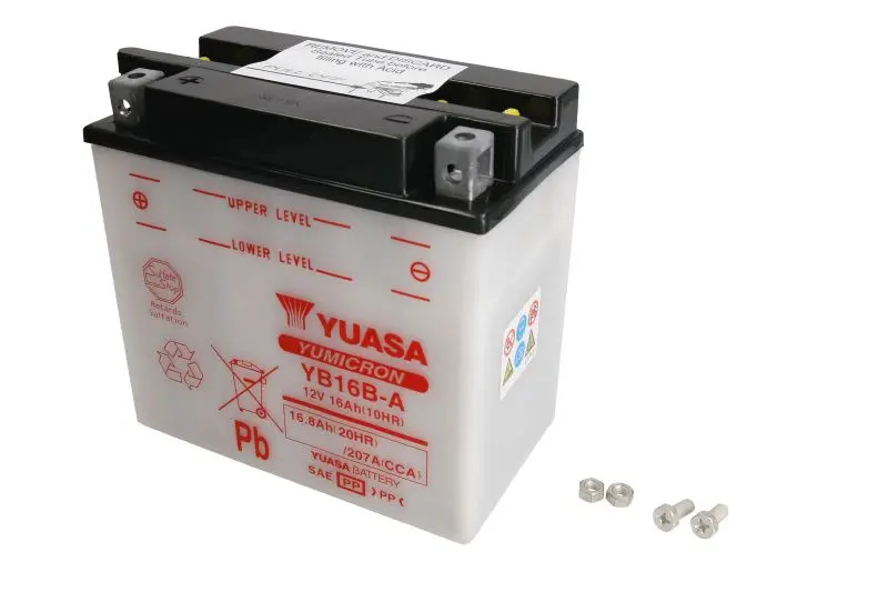 Akumulator Kwasowy/Rozruchowy YUASA 12V 17Ah 207A L+ Obsługowy 160x90x161mm Suchoładowany bez elektrolitu wymagana ilość elektrolitu 1l YB16B-A – YB16B-A YUASA