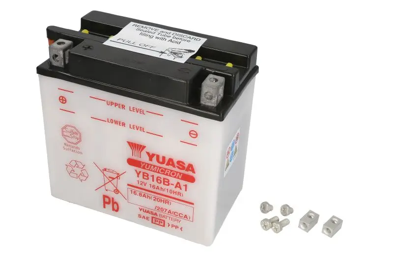 Akumulator Kwasowy/Rozruchowy YUASA 12V 17Ah 207A L+ Obsługowy 160x90x161mm Suchoładowany bez elektrolitu wymagana ilość elektrolitu 1l YB16B-A1 – YB16B-A1 YUASA