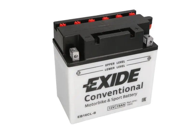 Akumulator Kwasowy/Rozruchowy/Suchoładowany z elektrolitem (ograniczona sprzedaż konsumencka) EXIDE 12V 19Ah 190A P+ Obsługowy elektrolit w zestawie 175x100x175mm Suchoładowany z elektrolitem YB16CL-B – YB16CL-B EXIDE