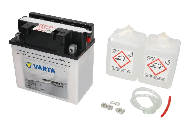 Akumulator Kwasowy/Rozruchowy/Suchoładowany z elektrolitem (ograniczona sprzedaż konsumencka) VARTA 12V 19Ah 240A P+ Obsługowy elektrolit w zestawie 176x101x176mm Suchoładowany z elektrolitem YB16CL-B – YB16CL-B VARTA FUN