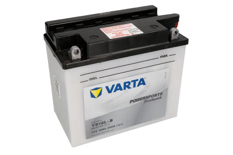 Akumulator Kwasowy/Rozruchowy/Suchoładowany z elektrolitem (ograniczona sprzedaż konsumencka) VARTA 12V 19Ah 240A P+ Obsługowy elektrolit w zestawie 176x101x156mm Suchoładowany z elektrolitem YB16L-B – YB16L-B VARTA FUN