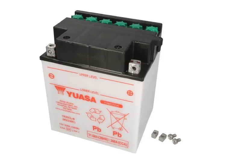 Akumulator Kwasowy/Rozruchowy YUASA 12V 32Ah 300A P+ Obsługowy 168x132x192mm Suchoładowany bez elektrolitu wymagana ilość elektrolitu 1,7l YB30CL-B – YB30CL-B YUASA