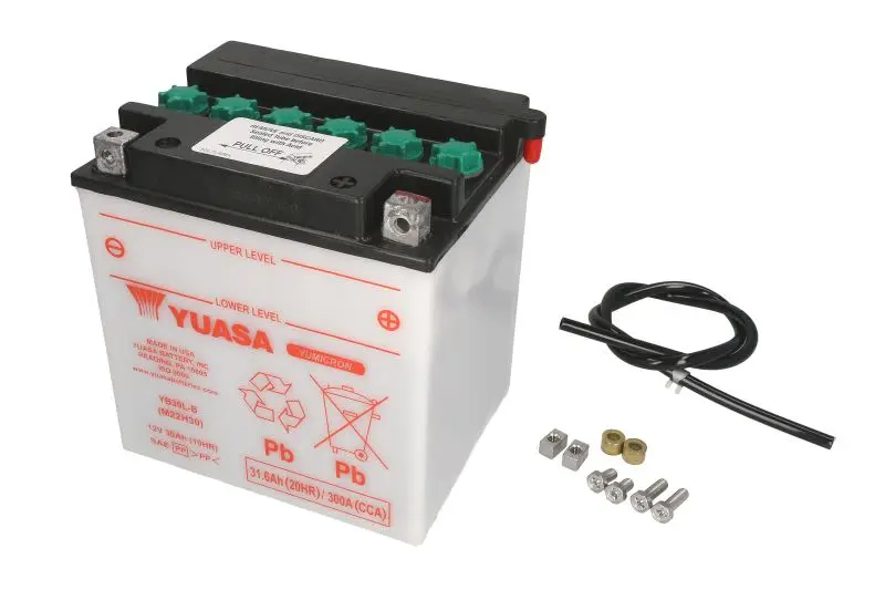 Akumulator Kwasowy/Rozruchowy YUASA 12V 32Ah 300A P+ Obsługowy 168x132x176mm Suchoładowany bez elektrolitu wymagana ilość elektrolitu 1,7l YB30L-B – YB30L-B YUASA
