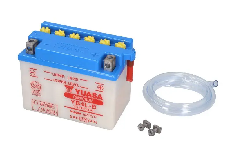 Akumulator Kwasowy/Rozruchowy YUASA 12V 4Ah 45A P+ Obsługowy 121x71x93mm Suchoładowany bez elektrolitu wymagana ilość elektrolitu 0,3l YB4L-B – YB4L-B YUASA