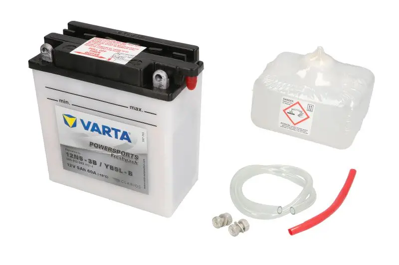 Akumulator Kwasowy/Rozruchowy/Suchoładowany z elektrolitem (ograniczona sprzedaż konsumencka) VARTA 12V 5Ah 60A P+ Obsługowy elektrolit w zestawie 121x61x131mm Suchoładowany z elektrolitem YB5L-B pasu – YB5L-B VARTA FUN