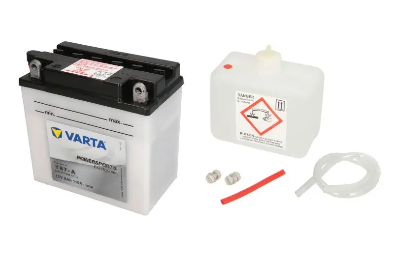 Akumulator Kwasowy/Rozruchowy/Suchoładowany z elektrolitem (ograniczona sprzedaż konsumencka) VARTA 12V 8Ah 110A L+ Obsługowy elektrolit w zestawie 137x76x134mm Suchoładowany z elektrolitem YB7-A pasu – YB7-A VARTA FUN
