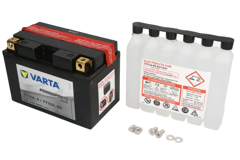 Akumulator AGM/Rozruchowy/Suchoładowany z elektrolitem (ograniczona sprzedaż konsumencka) VARTA 12V 11Ah 160A L+ Bezobsługowy elektrolit w zestawie 150x88x105mm Suchoładowany z elektrolitem YT12A-BS p – YT12A-BS VARTA FUN