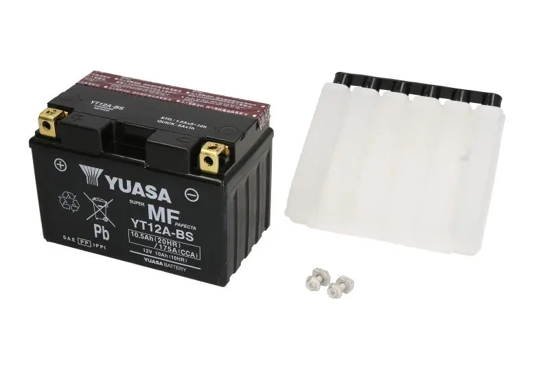 Akumulator AGM/Rozruchowy/Suchoładowany z elektrolitem (ograniczona sprzedaż konsumencka) YUASA 12V 11Ah 175A L+ Bezobsługowy elektrolit w zestawie 150x87x105mm Suchoładowany z elektrolitem YT12A-BS p – YT12A-BS YUASA