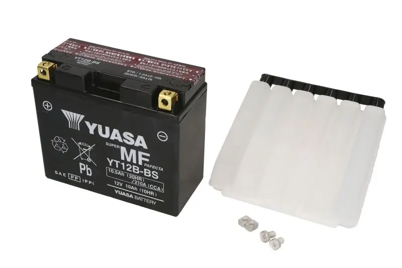 Akumulator AGM/Rozruchowy/Suchoładowany z elektrolitem (ograniczona sprzedaż konsumencka) YUASA 12V 11Ah 210A L+ Bezobsługowy elektrolit w zestawie 150x69x130mm Suchoładowany z elektrolitem YT12B-BS p – YT12B-BS YUASA