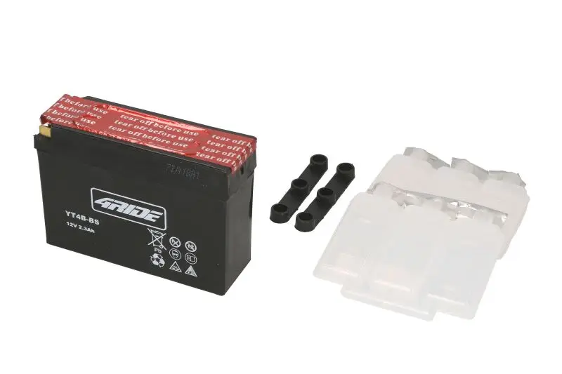 Akumulator AGM/Rozruchowy/Suchoładowany z elektrolitem (ograniczona sprzedaż konsumencka) 4 RIDE 12V 2,3Ah 40A L+ Bezobsługowy elektrolit w zestawie 114x39x86mm Suchoładowany z elektrolitem YT4B-BS pa – YT4B-BS 4RIDE