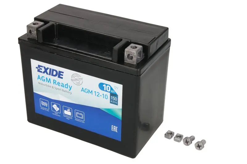 Akumulator AGM EXIDE 12V 10Ah 150A L+ Bezobsługowy 150x90x130mm Uruchomiony YTX12-BS – YTX12-BS EXIDE READY