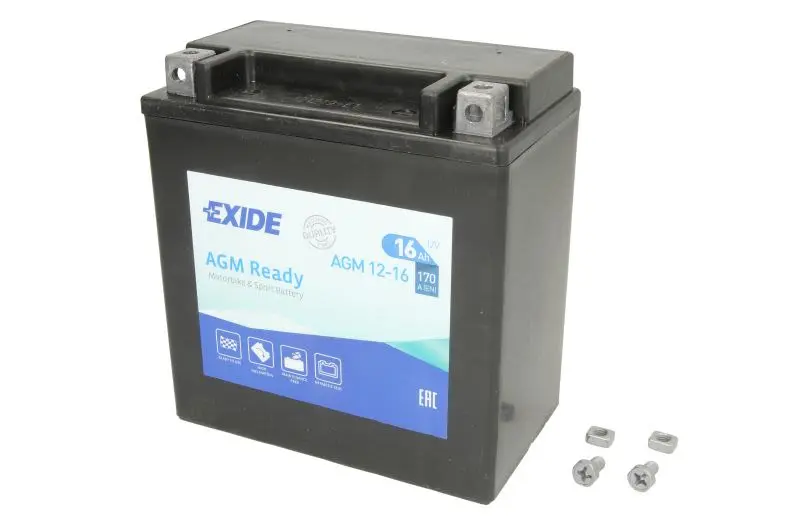 Akumulator AGM/Rozruchowy EXIDE 12V 16Ah 170A L+ Bezobsługowy 150x90x160mm Uruchomiony YTX16-BS – YTX16-BS AGM12-16 EXIDE R