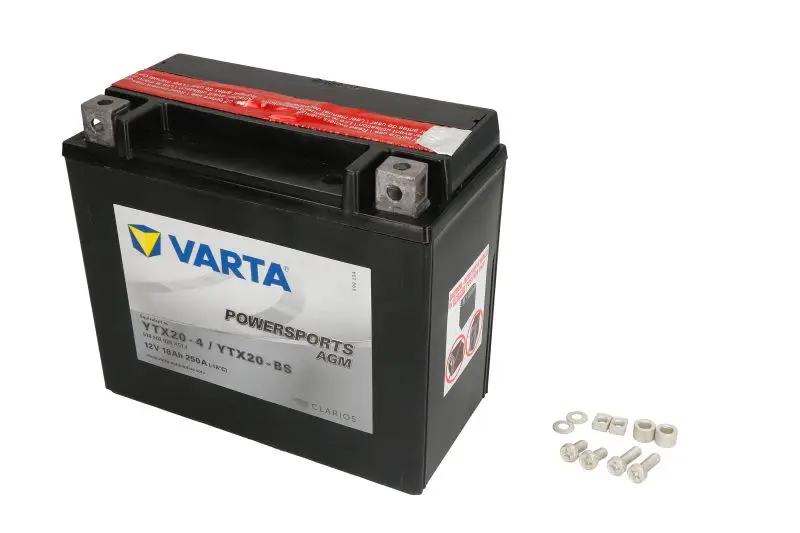 Akumulator AGM/Rozruchowy/Suchoładowany z elektrolitem (ograniczona sprzedaż konsumencka) VARTA 12V 18Ah 250A L+ Bezobsługowy elektrolit w zestawie 177x88x156mm Suchoładowany z elektrolitem YTX20-BS p – YTX20-BS VARTA FUN