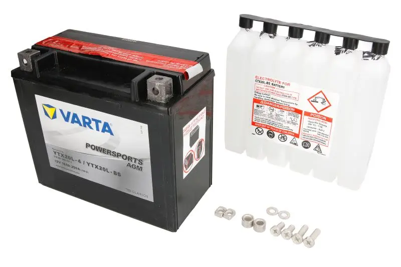 Akumulator AGM/Rozruchowy/Suchoładowany z elektrolitem (ograniczona sprzedaż konsumencka) VARTA 12V 18Ah 250A P+ Bezobsługowy elektrolit w zestawie 177x88x156mm Suchoładowany z elektrolitem YTX20L-BS – YTX20L-BS VARTA FUN