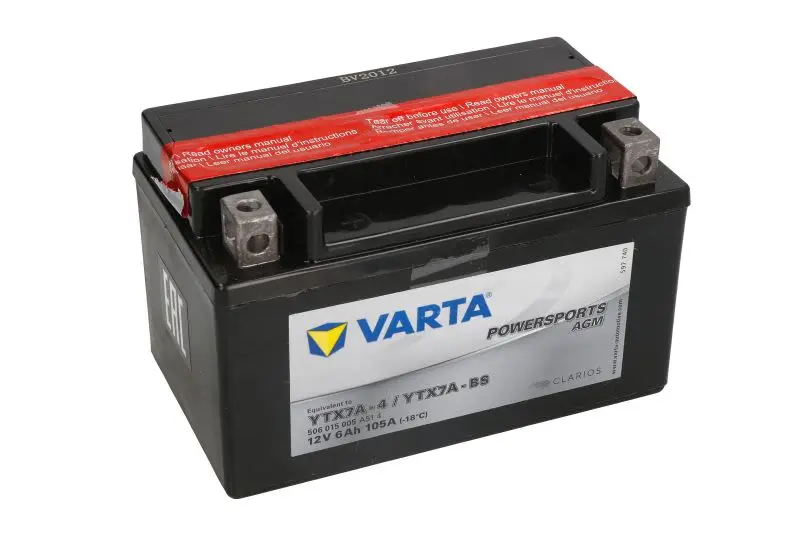 Akumulator AGM/Rozruchowy/Suchoładowany z elektrolitem (ograniczona sprzedaż konsumencka) VARTA 12V 6Ah 105A L+ Bezobsługowy elektrolit w zestawie 151x88x94mm Suchoładowany z elektrolitem YTX7A-BS pas – YTX7A-BS VARTA FUN