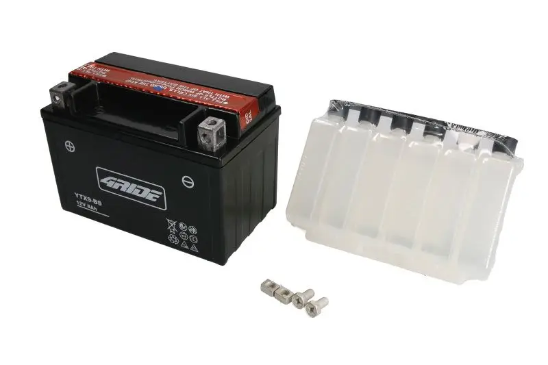 Akumulator AGM/Rozruchowy/Suchoładowany z elektrolitem (ograniczona sprzedaż konsumencka) 4 RIDE 12V 8Ah 120A L+ Bezobsługowy elektrolit w zestawie 152x88x107mm Suchoładowany z elektrolitem YTX9-BS pa – YTX9-BS 4RIDE