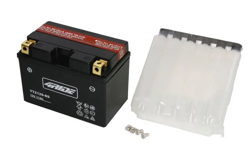 Akumulator AGM/Rozruchowy/Suchoładowany z elektrolitem (ograniczona sprzedaż konsumencka) 4 RIDE 12V 11Ah 210A L+ Bezobsługowy elektrolit w zestawie 150x87x110mm Suchoładowany z elektrolitem YTZ12S-BS – YTZ12S-BS 4RIDE